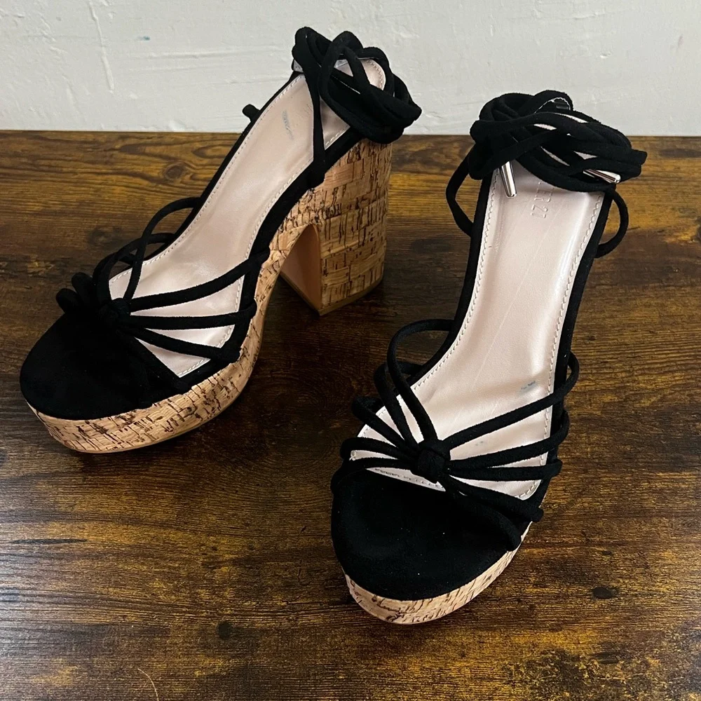 Black Strappy Platform Sandals